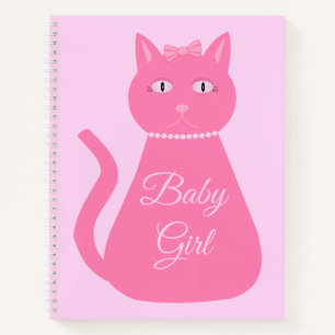 Hübsch Pink Baby Girl Cat Custom Notizblock