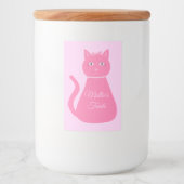Hübsch Pink Baby Girl Cat Custom Pet Leckerei Jar Lebensmitteletikett (Vorderseite)