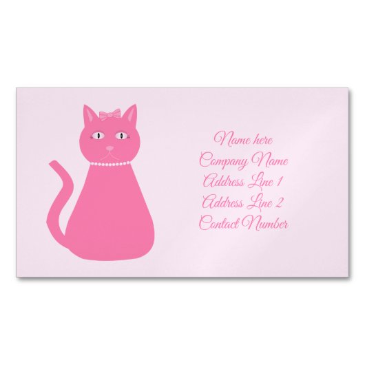 Hübsch Pink Baby Girl Cat Custom Pet Sitter Magnetische Visitenkarte (Vorderseite)