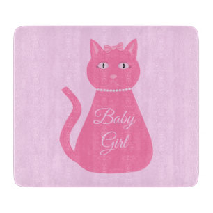 Hübsch Pink Baby Girl Cat Custom Schneidebrett