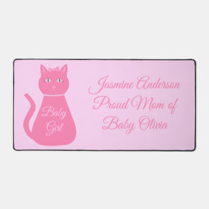 Hübsch Pink Baby Girl Cat Custom Schreibtischunterlage