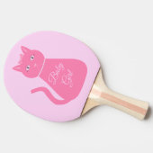 Hübsch Pink Baby Girl Cat Custom Tischtennis Schläger (Seitenansicht)