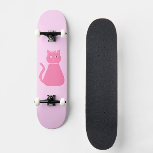 Hübsch Pink Baby Girl Cat Skateboard (Vorderseite)