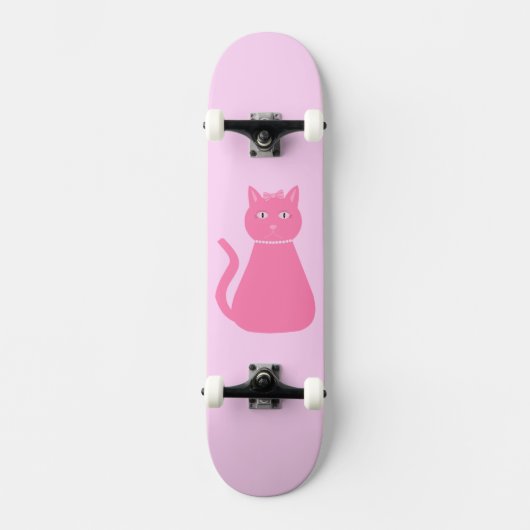 Hübsch Pink Baby Girl Cat Skateboard (Vorderseite)