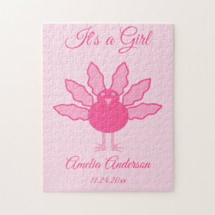 Hübsch Pink Baby Girl Erntedank Türkei Birth Puzzle