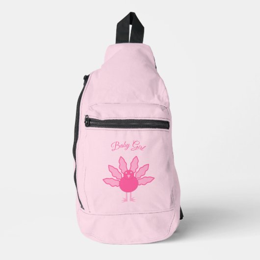 Hübsch Pink Baby Girl Erntedank Türkei Custom Crossbody Bag (Vorderseite)