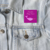 Hübsch Pink Baby Girl Narwhal Custom Baby Dusche Button (Beispiel)