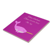 Hübsch Pink Baby Girl Narwhal Custom Birth Fliese (Seite)