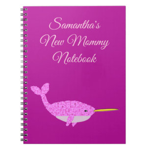 Hübsch Pink Baby Girl Narwhal Custom New Mommy Notizblock