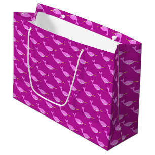 Hübsch Pink Baby Girl Narwhal Gemustert Große Geschenktüte