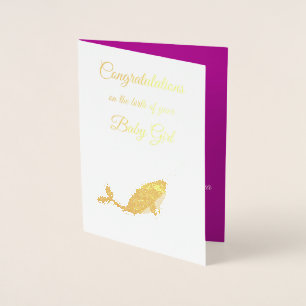 Hübsch Pink Baby Girl Narwhal Herzlichen Glückwuns Folienkarte