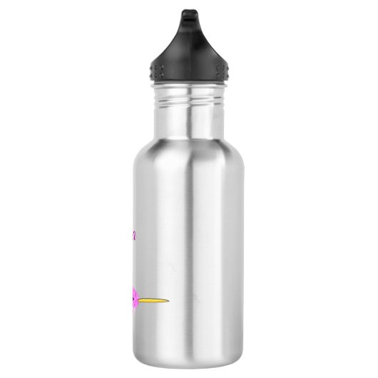 Hübsch Pink Baby Girl Narwhal Individuelle Name Edelstahlflasche (Rechts)