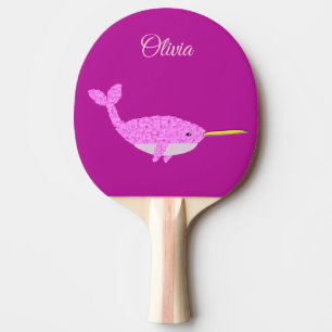 Hübsch Pink Baby Girl Narwhal Individuelle Name Tischtennis Schläger