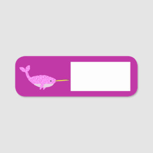 Hübsch Pink Baby Girl Narwhal Namensschild