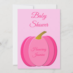 Hübsch Pink Baby Girl Pumpkin Baby Dusche Custom Einladung