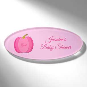 Hübsch Pink Baby Girl Pumpkin Custom Baby Dusche Namenschild