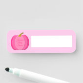 Hübsch Pink Baby Girl Pumpkin Custom Baby Dusche Namensschild (Beispiel)