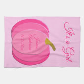 Hübsch Pink Baby Girl Pumpkin Custom Geschirrtuch (Horizontal)