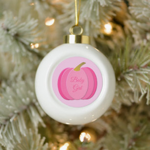 Hübsch Pink Baby Girl Pumpkin Custom Keramik Kugel-Ornament