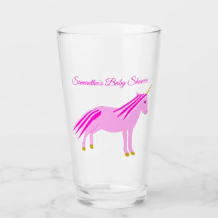 Hübsch Pink Baby Girl Unicorn Custom Baby Dusche Glas