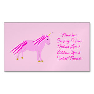 Hübsch Pink Baby Girl Unicorn Custom Magnetische Visitenkarte