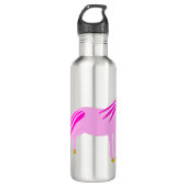 Hübsch Pink Baby Girl Unicorn Edelstahlflasche (Vorderseite)