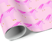 Hübsch Pink Baby Girl Unicorn Gemustert Geschenkpapier (Rolleneckpunkt)