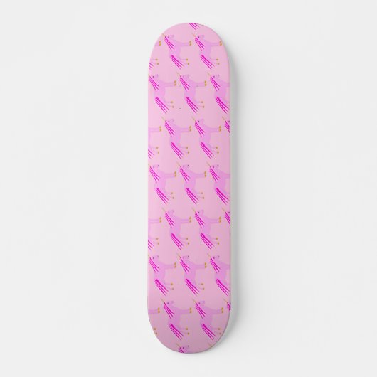 Hübsch Pink Baby Girl Unicorn Gemustert Skateboard (Vorne)