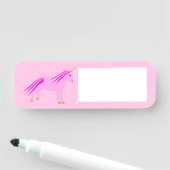 Hübsch Pink Baby Girl Unicorn Namensschild (Beispiel)