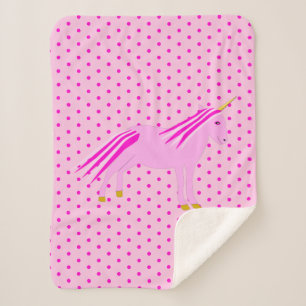 Hübsch Pink Baby Girl Unicorn Sherpadecke