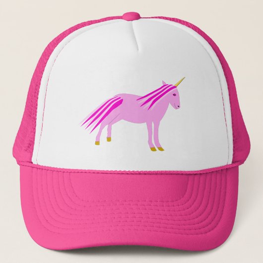 Hübsch Pink Baby Girl Unicorn Truckerkappe (Vorderseite)