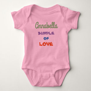 Hübsch Pink Baby Jersey Bodysuit Personalisiert Strampler