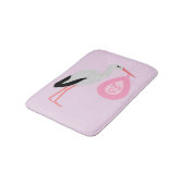 Hübsch Pink Baby Storch Badematte (Schrägansicht)