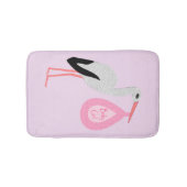 Hübsch Pink Baby Storch Badematte (Vorderseite)