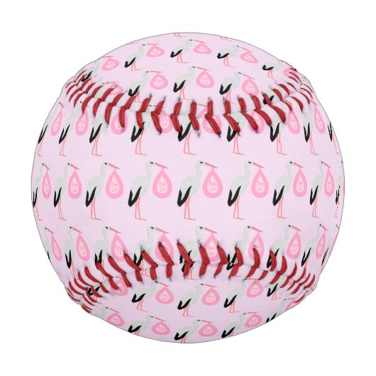 Hübsch Pink Baby Storch Baseball (Vorderseite)