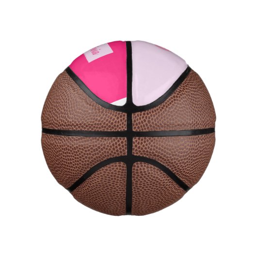 Hübsch Pink Baby Storch Custom Mini Basketball (Rechts)