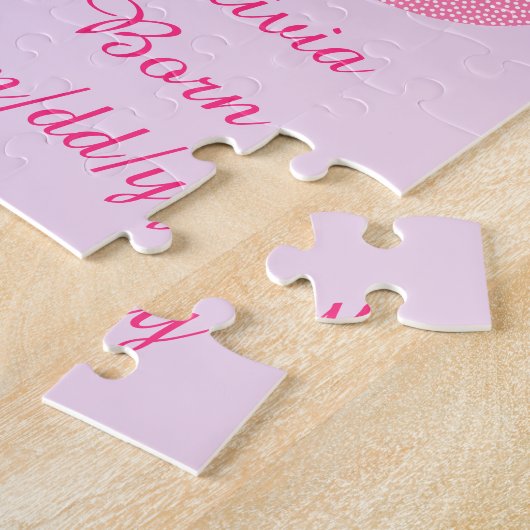Hübsch Pink Baby Storch Custom Puzzle (Seite)