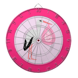 Hübsch Pink Baby Storch Dartscheibe