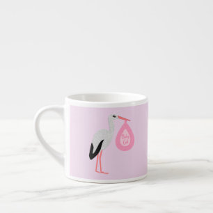 Hübsch Pink Baby Storch Espressotasse