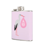 Hübsch Pink Baby Storch Flachmann (Links)
