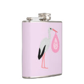 Hübsch Pink Baby Storch Flachmann (Rechts)