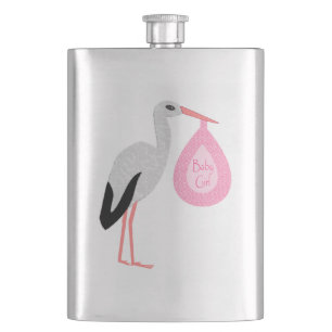 Hübsch Pink Baby Storch Flachmann