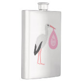 Hübsch Pink Baby Storch Flachmann (Rechts)