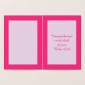 Hübsch Pink Baby Storch Folienkarte (Innenseite)