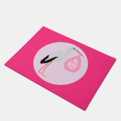 Hübsch Pink Baby Storch Fußmatte (Schrägansicht)
