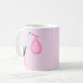 Hübsch Pink Baby Storch Kaffeetasse (Vorderseite Links)