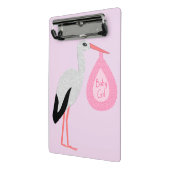 Hübsch Pink Baby Storch Mini Klemmbrett (Gewinkelt2)