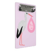 Hübsch Pink Baby Storch Mini Klemmbrett (Schrägansicht)