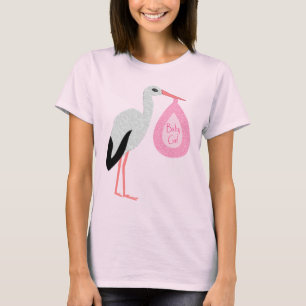Hübsch Pink Baby Storch T-Shirt