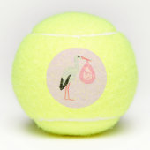 Hübsch Pink Baby Storch Tennisbälle (Vorderseite)